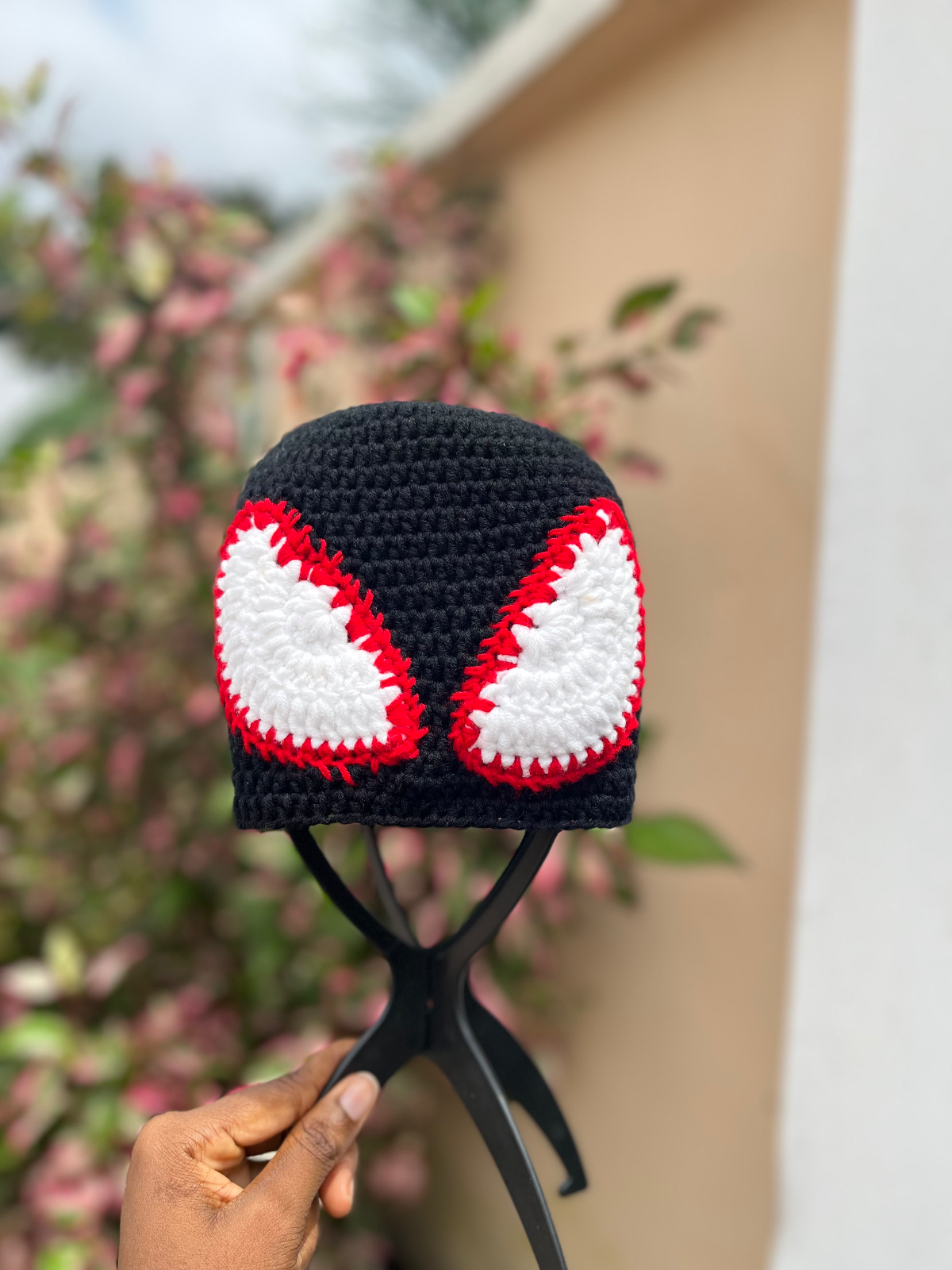 Black Suit Spider-Man crochet hat