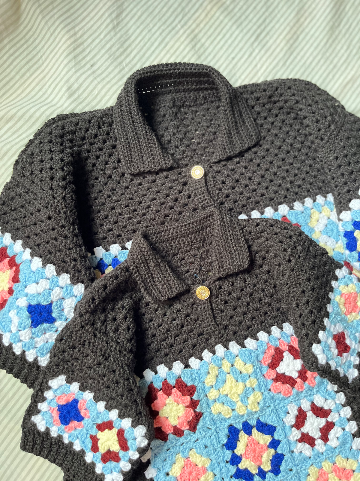 Granny square patterned shirt