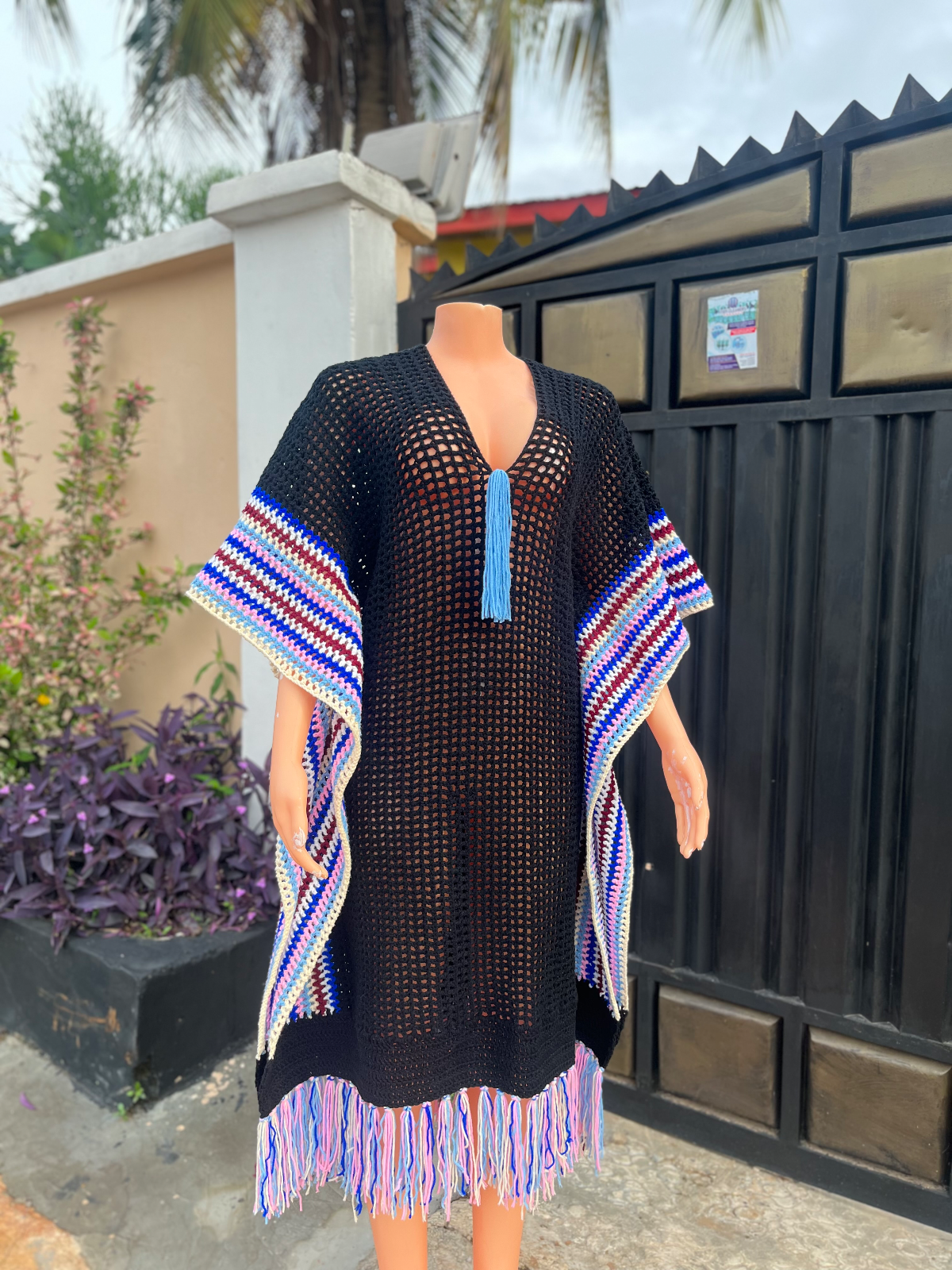 Crochet mesh bubu gown